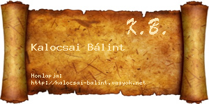 Kalocsai Bálint névjegykártya