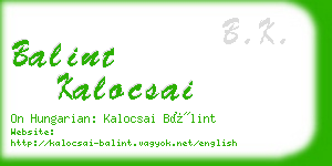 balint kalocsai business card